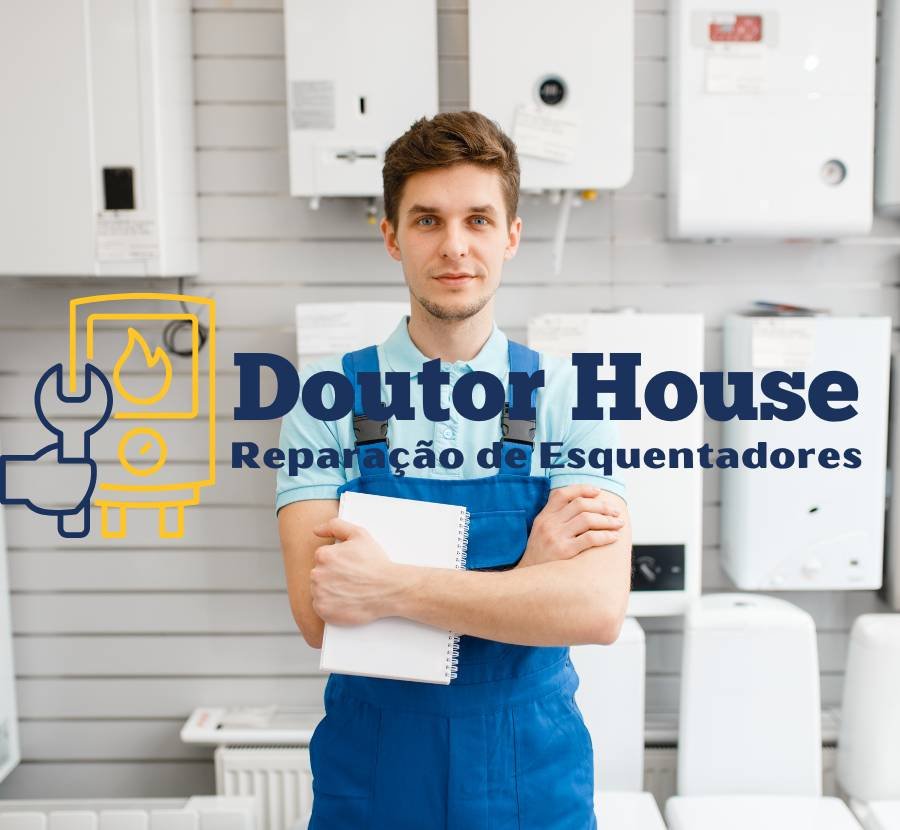 Técnico da Doutor House Reparação de Esquentadores durante um serviço de assistência técnica especializada em Lisboa.